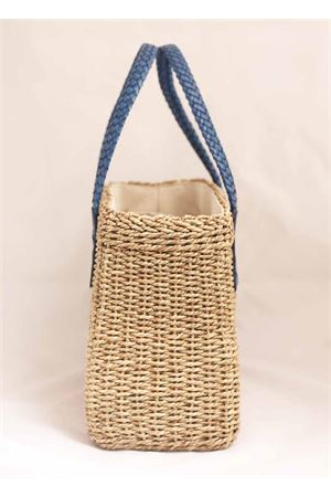 Rope  bag wih cobalt blue handles Laboratorio Capri | 234CORDACOBALTBLUE